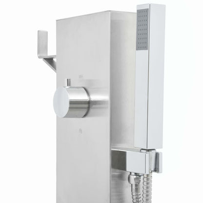 Outdoor Shower with Tray WPC Stainless Steel