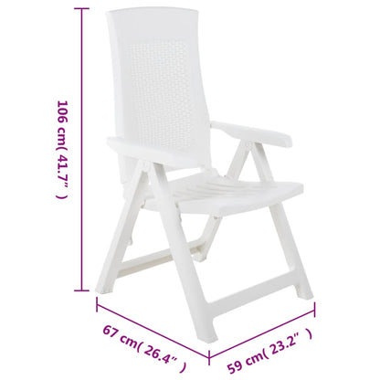 Garden Chair | Set of 2 | White | Plastic | Standard