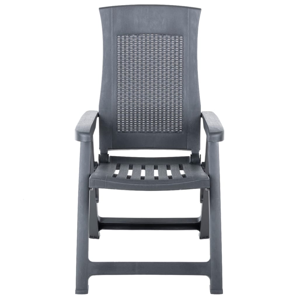 Garden Chair | Set of 2 | Anthracite | Plastic | Standard | Foldable