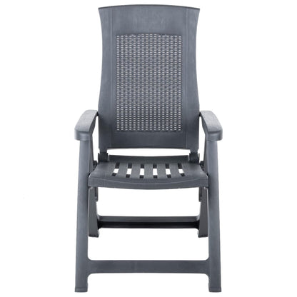 Garden Chair | Set of 2 | Anthracite | Plastic | Standard | Foldable