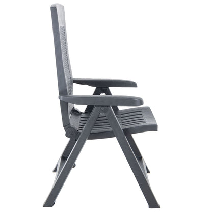 Garden Chair | Set of 2 | Anthracite | Plastic | Standard | Foldable