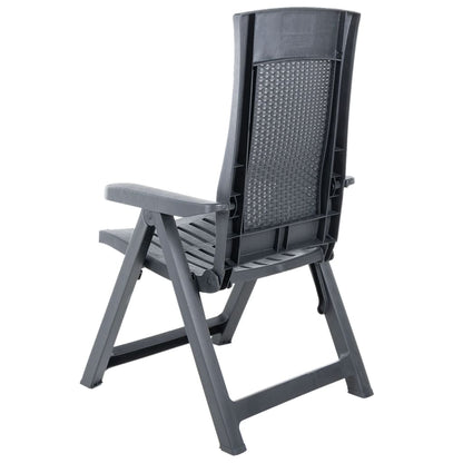 Garden Chair | Set of 2 | Anthracite | Plastic | Standard | Foldable
