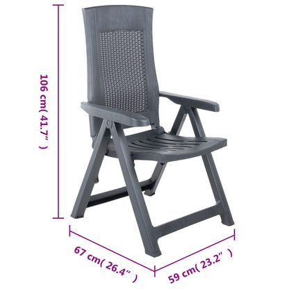 Garden Chair | Set of 2 | Anthracite | Plastic | Standard | Foldable