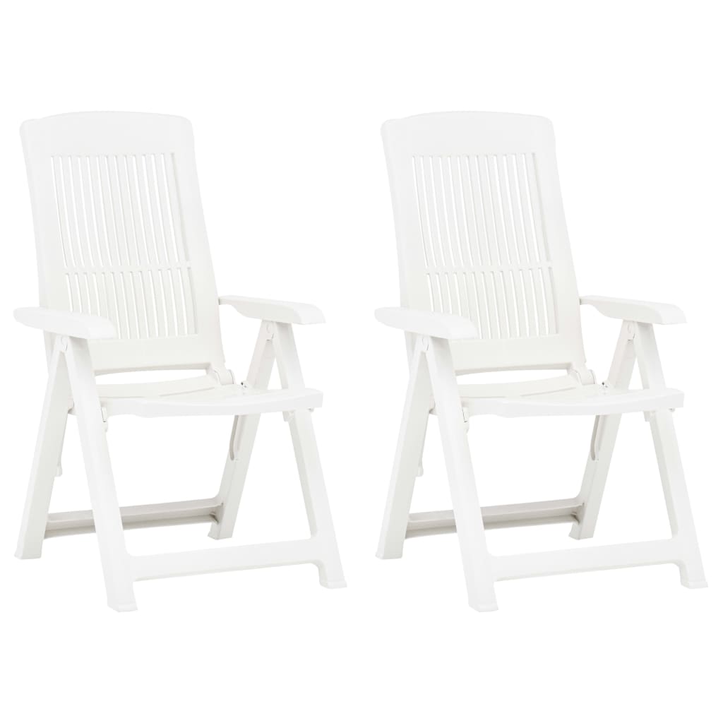 Garden Chair | Set of 2 | White | Plastic | Medium | Foldable