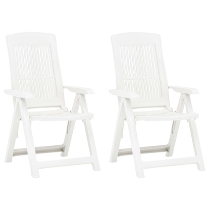 Garden Chair | Set of 2 | White | Plastic | Medium | Foldable