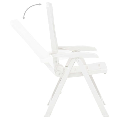 Garden Chair | Set of 2 | White | Plastic | Medium | Foldable