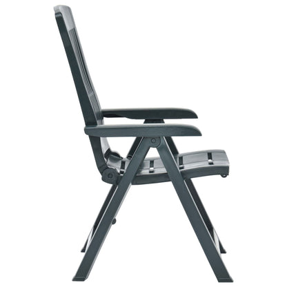 Garden Chair | Set of 2 | Green | Plastic | Standard | Foldable