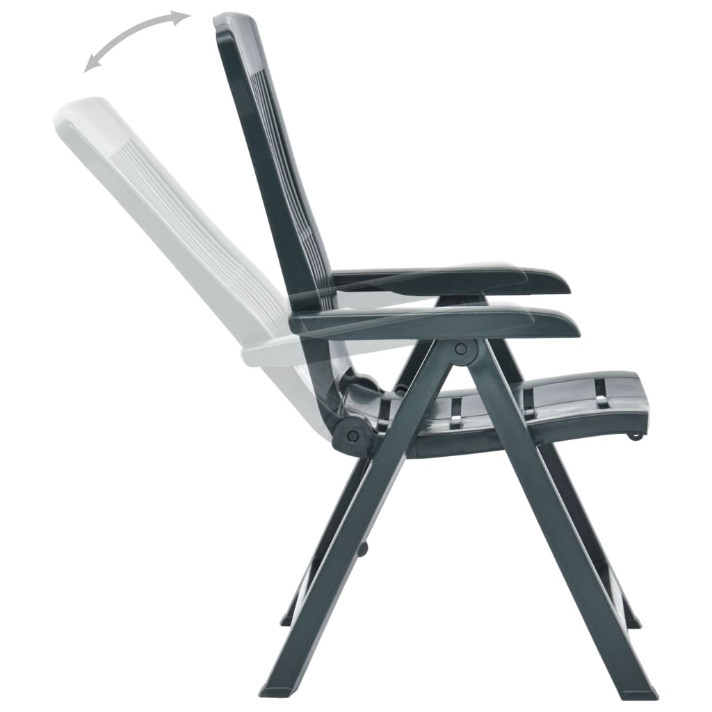 Garden Chair | Set of 2 | Green | Plastic | Standard | Foldable