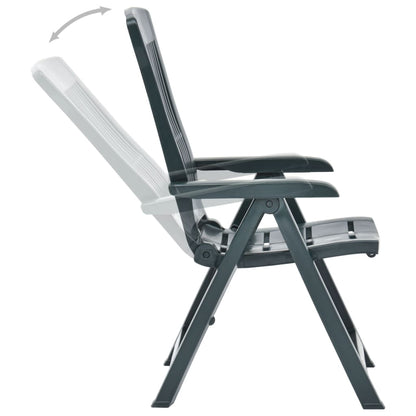 Garden Chair | Set of 2 | Green | Plastic | Standard | Foldable