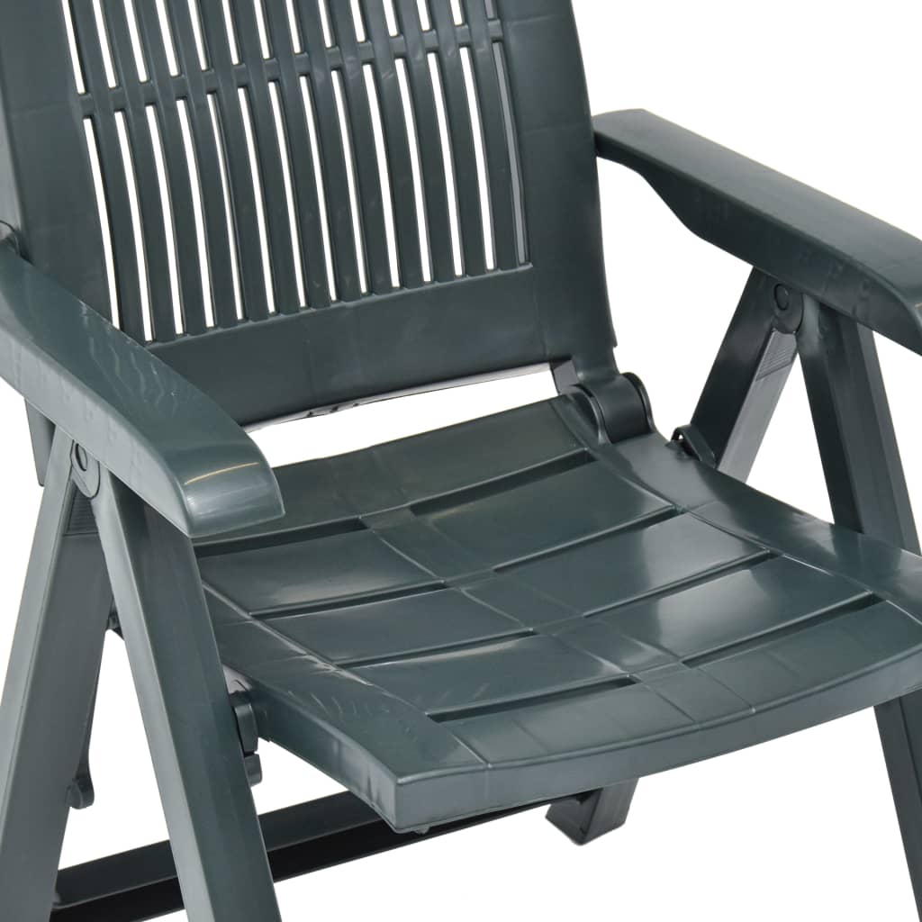 Garden Chair | Set of 2 | Green | Plastic | Standard | Foldable