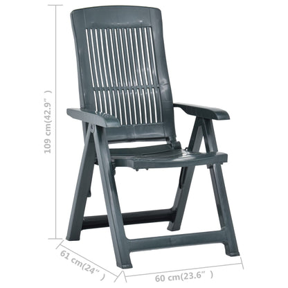 Garden Chair | Set of 2 | Green | Plastic | Standard | Foldable