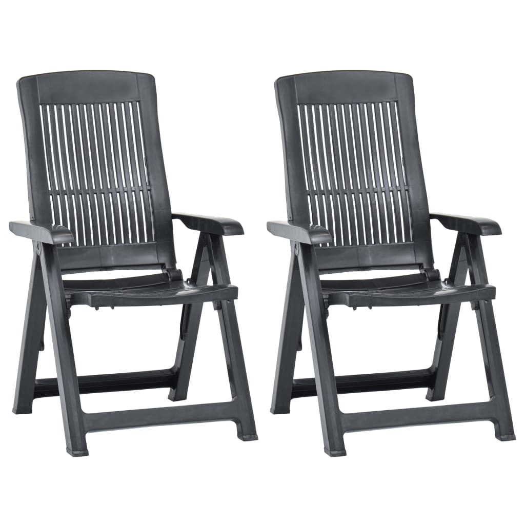 Garden Chair | Set of 2 | Anthracite | Plastic | Standard | Foldable