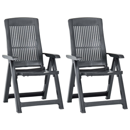 Garden Chair | Set of 2 | Anthracite | Plastic | Standard | Foldable