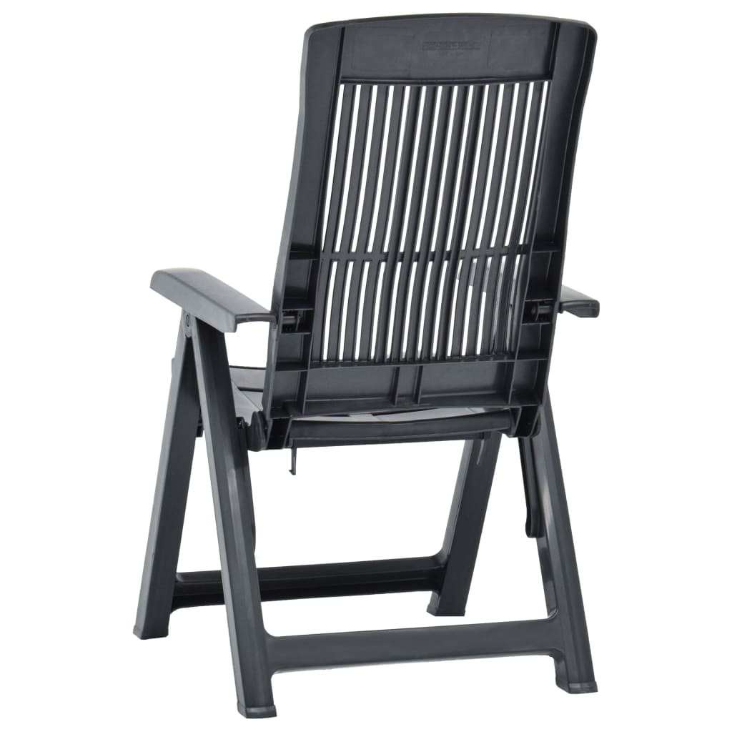 Garden Chair | Set of 2 | Anthracite | Plastic | Standard | Foldable