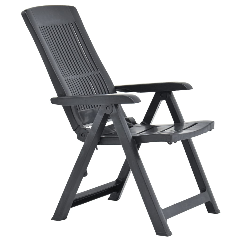 Garden Chair | Set of 2 | Anthracite | Plastic | Standard | Foldable