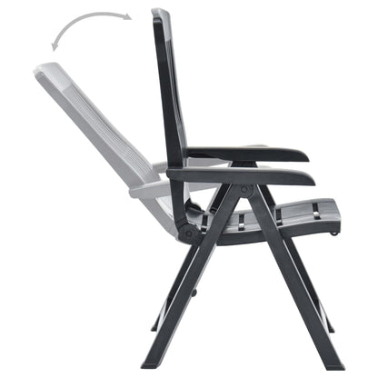 Garden Chair | Set of 2 | Anthracite | Plastic | Standard | Foldable