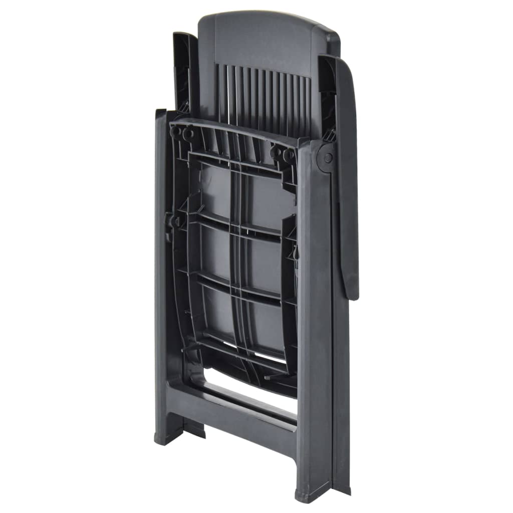 Garden Chair | Set of 2 | Anthracite | Plastic | Standard | Foldable