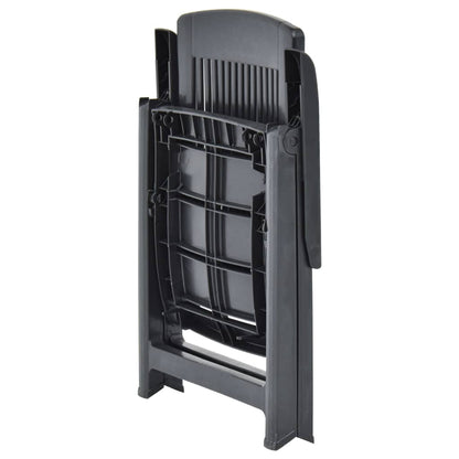 Garden Chair | Set of 2 | Anthracite | Plastic | Standard | Foldable