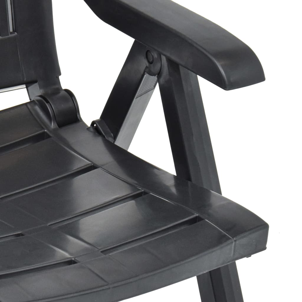 Garden Chair | Set of 2 | Anthracite | Plastic | Standard | Foldable