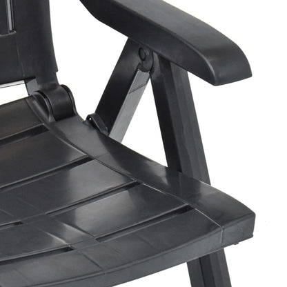 Garden Chair | Set of 2 | Anthracite | Plastic | Standard | Foldable