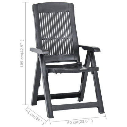 Garden Chair | Set of 2 | Anthracite | Plastic | Standard | Foldable