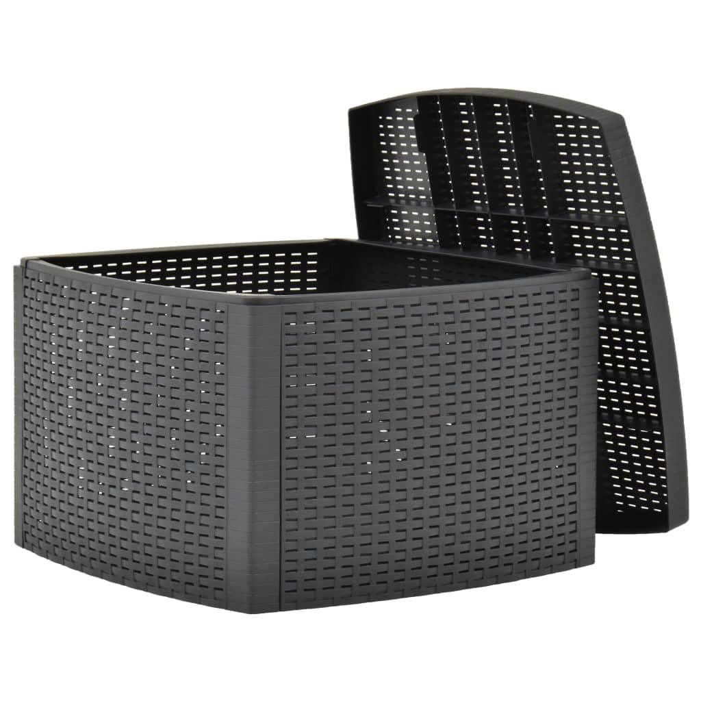 Side Table Anthracite 21.3"x21.3"x14.4" Plastic