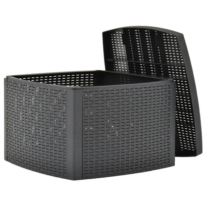 Side Table Anthracite 21.3"x21.3"x14.4" Plastic
