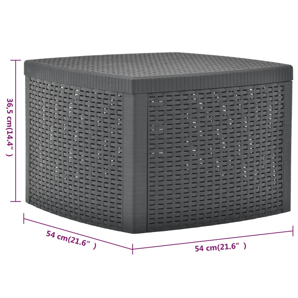 Side Table Anthracite 21.3"x21.3"x14.4" Plastic