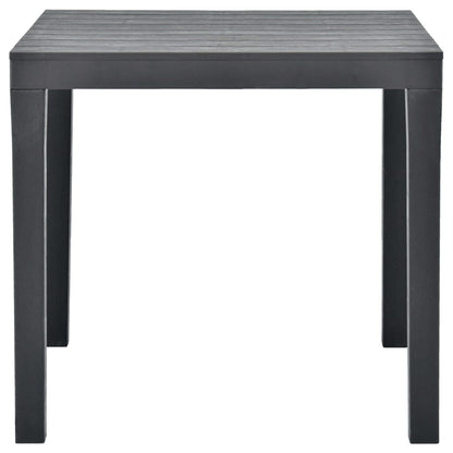 Patio Table with 2 Benches Plastic Anthracite