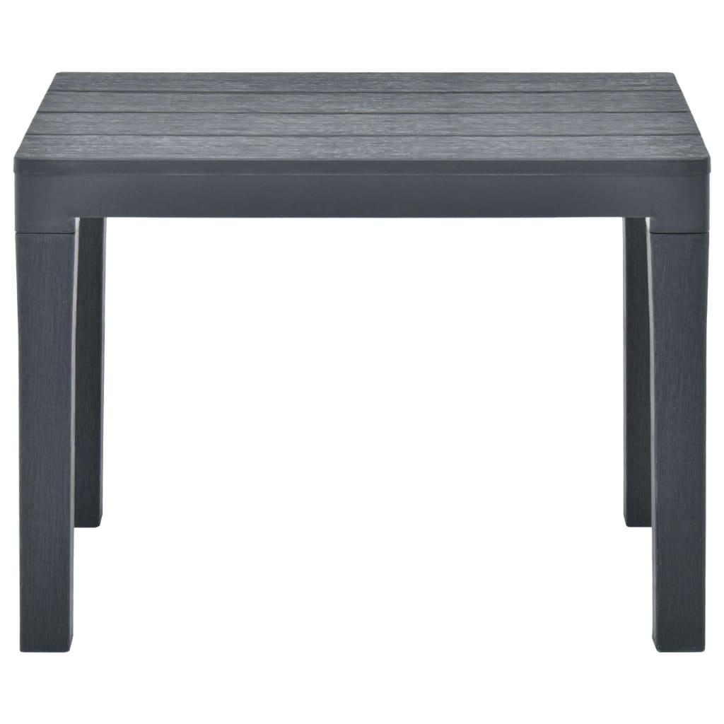 Patio Table with 2 Benches Plastic Anthracite