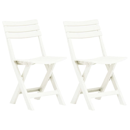 Garden Chair | Set of 2 | White | Plastic | Standard | Foldable