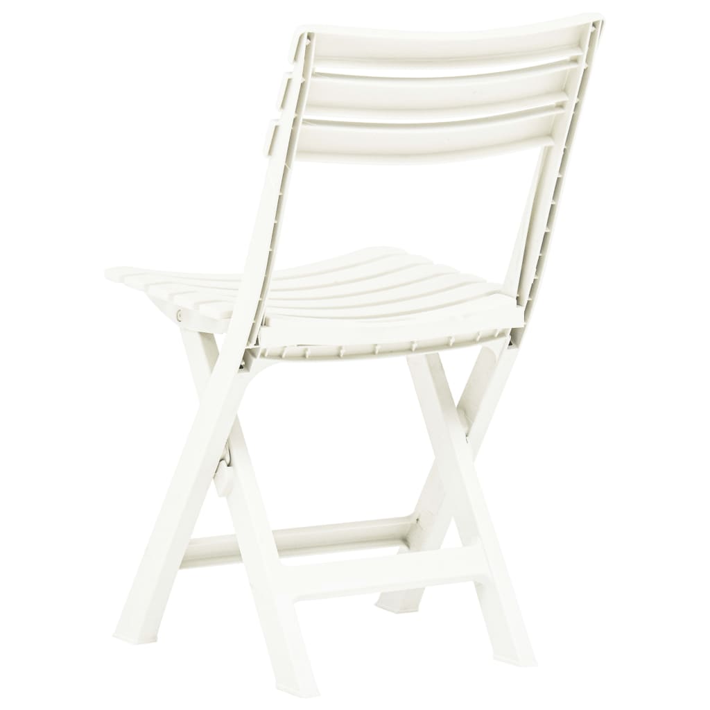 Garden Chair | Set of 2 | White | Plastic | Standard | Foldable