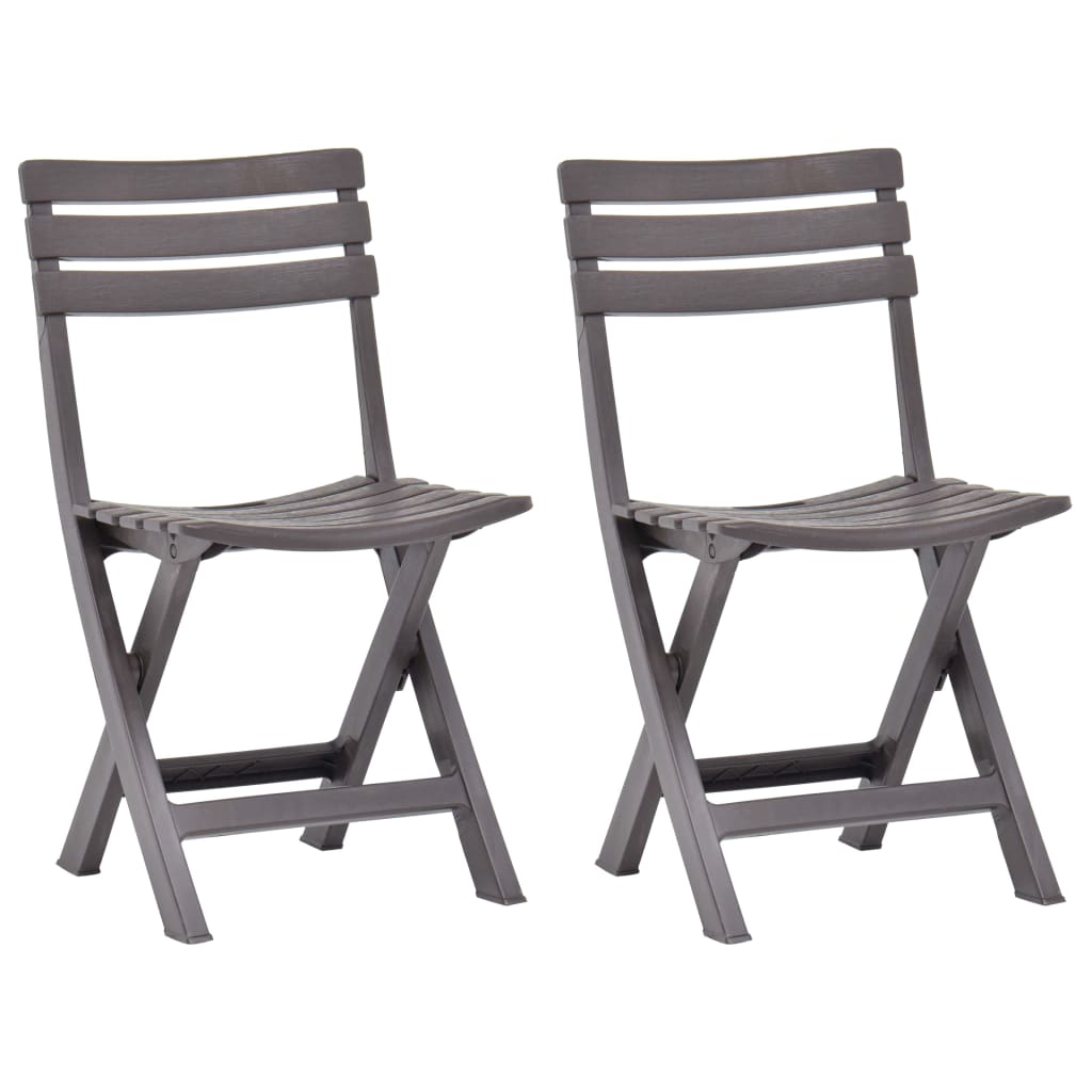 Garden Chair | Set of 2 | Mocha | Plastic | Standard | Foldable