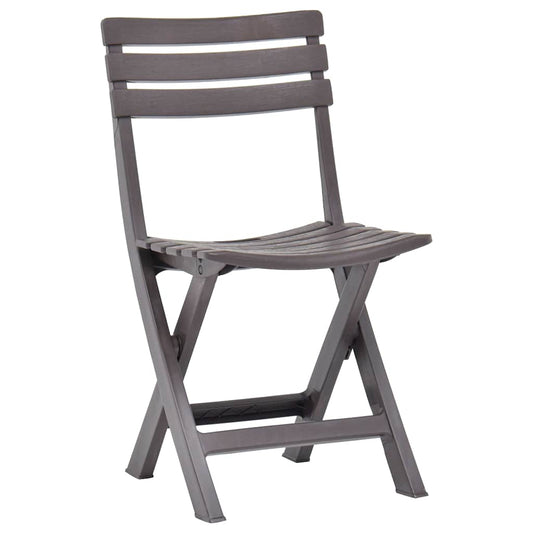Folding Chairs 2 pcs Plastic Mocha