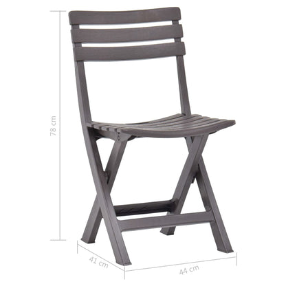 Garden Chair | Set of 2 | Mocha | Plastic | Standard | Foldable