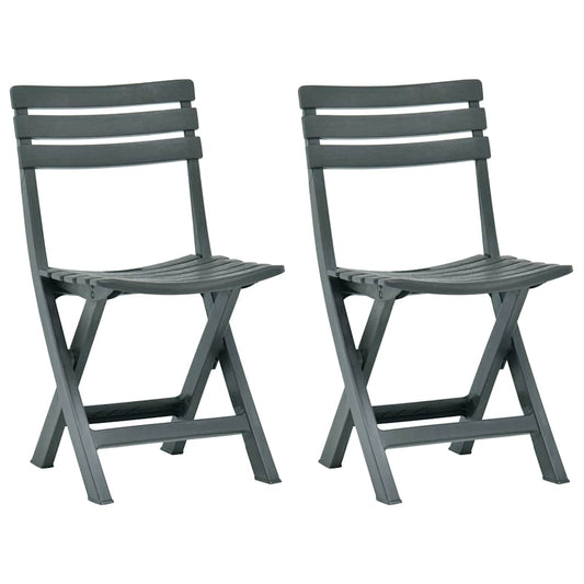 Folding Folding Chair 2 pcs Plastic Green