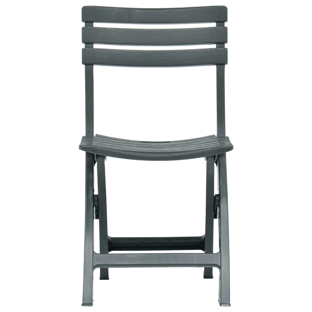Garden Chair | Set of 2 | Green | Plastic | Standard | Collapsible