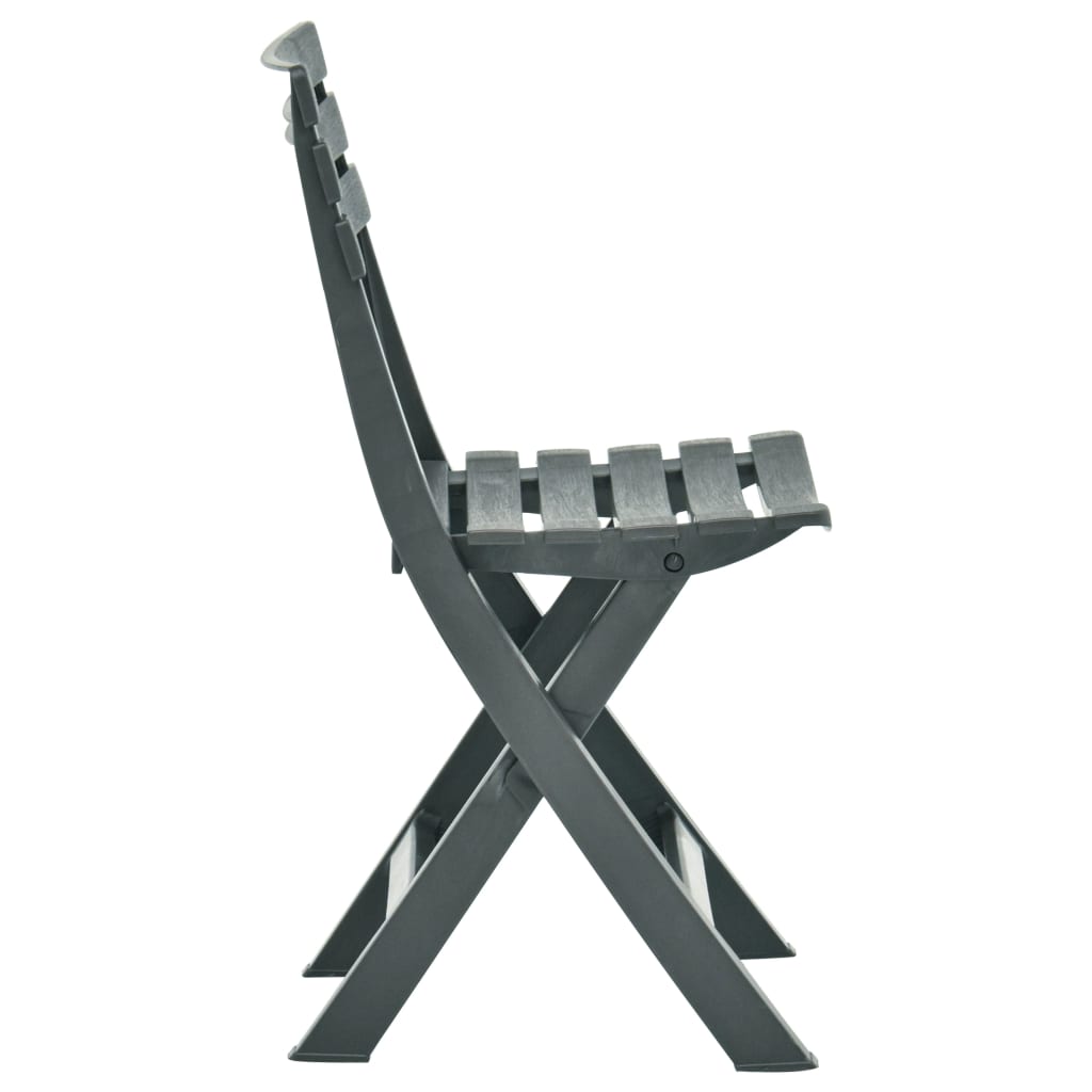 Garden Chair | Set of 2 | Green | Plastic | Standard | Collapsible