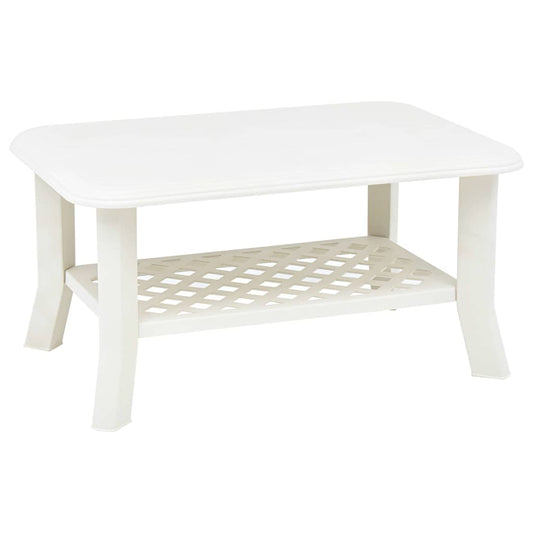 Coffee Table | White | Plastic | 90x60x46 cm | Durable | Coffee Table