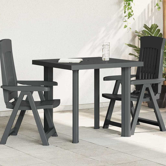 Garden Table | Anthracite | Plastic | 80x75x72 cm | Lightweight