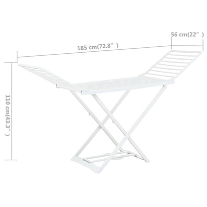 Folding Clothes Dry Rack White Plastic