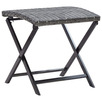 Stool | Grey | PE Rattan | Small | Foldable | Stool | Square