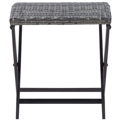 Stool | Grey | PE Rattan | Small | Foldable | Stool | Square