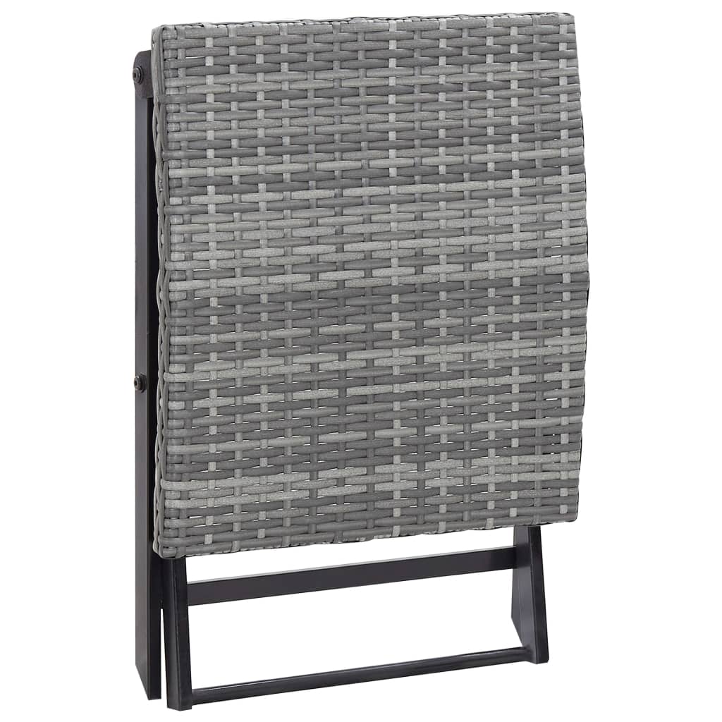 Stool | Grey | PE Rattan | Small | Foldable | Stool | Square