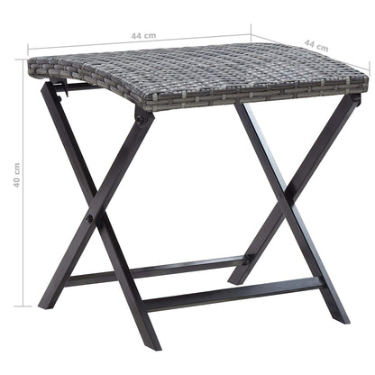 Stool | Grey | PE Rattan | Small | Foldable | Stool | Square