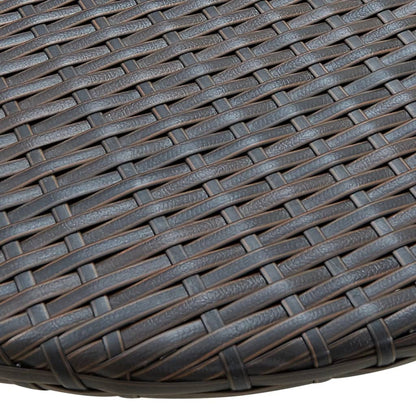 Balcony Table Brown 60x60x40 cm Poly Rattan