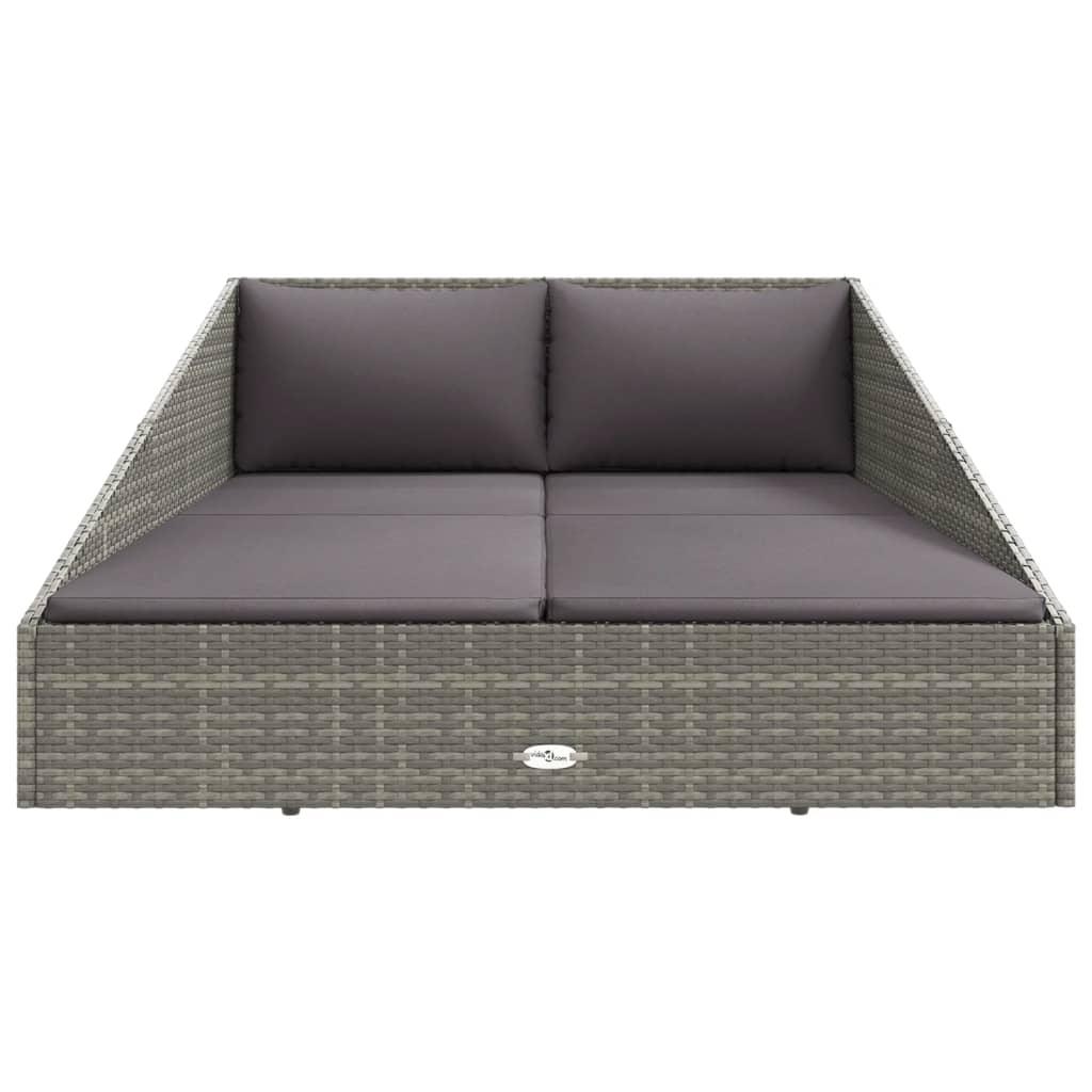Patio Bed Gray 43.3"x78.7" Poly Rattan