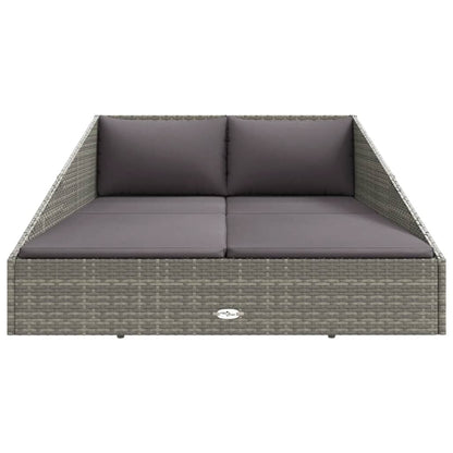 Patio Bed Gray 43.3"x78.7" Poly Rattan