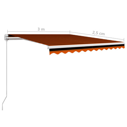 Retractable Awning | Orange, Brown, White