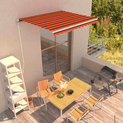 Retractable Awning | Orange, Brown, White
